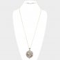 Long Gold Sea Life Necklace Round Magnifying Glass Pendant Chain Jewelry Trendy