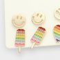 Gold Six Pairs Peace Rainbow Stud Style Fashion Jewelry Stud Earrings Set Trendy