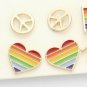 Gold Six Pairs Peace Rainbow Stud Style Fashion Jewelry Stud Earrings Set Trendy