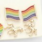 Gold Six Pairs Peace Rainbow Stud Style Fashion Jewelry Stud Earrings Set Trendy
