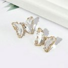 Clear Gold Butterfly Pendant Chic Fashion Jewelry Stud Earrings Cute Style Trend