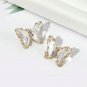 Clear Gold Butterfly Pendant Chic Fashion Jewelry Stud Earrings Cute Style Trend