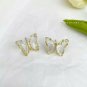 Clear Gold Butterfly Pendant Chic Fashion Jewelry Stud Earrings Cute Style Trend