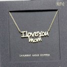 Gold I LOVE YOU MOM Pendant Style Statement Chain Word Necklace Fashion Jewelry