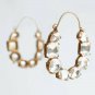 Gold Geometric Crystal Fashion Stylish Trendy Drop Bling Hoop Earrings Jewelry