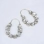 Gold Geometric Crystal Fashion Stylish Trendy Drop Bling Hoop Earrings Jewelry