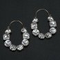 Gold Geometric Crystal Fashion Stylish Trendy Drop Bling Hoop Earrings Jewelry