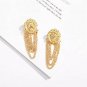 Gold Lionhead Pendant Chain Charm Fun Fashion Stylish Trend Dangle Drop Earrings