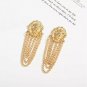 Gold Lionhead Pendant Chain Charm Fun Fashion Stylish Trend Dangle Drop Earrings