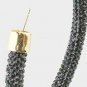 Jet Black Gold Rhinestone Fun Fashion Stylish Trendy Bling Crystal Hoop Earrings