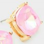 Pink Gold Square Fun Fashion Stylish Cute Trendy Fashion Jewelry Stud Earrings