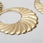 Gold Textured Fun Fashion Stylish Trendy Jewelry Geometric Dangle Hoop Earrings