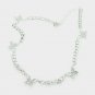 Silver Butterfly Necklace Pendant Chain Statement Rhinestone Fashion Jewelry