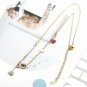 Gold Crystal Eye Heart Charm Necklace Pendant Style Rhinestone Chain Jewelry