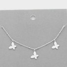 Silver Butterfly Necklace Collar Pendant Chain Statement Charm Fashion Jewelry