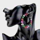 Colorful Christmas Tree Ball Ornament Fun Fashion Stylish Trendy Hoop Earrings