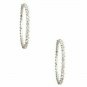 Silver Rhinestone Round Shaped Fun Fashion Stylish Trendy Bling Hoop Earrings