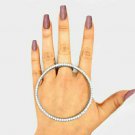 Big Round Rhinestone Silver Crystal Ring Oversized Style Finger Fashion Jewelry