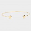 Gold Double Star Style Cuff Fashion Bracelet Bangle Casual Metal Jewelry Cute