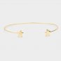 Gold Double Star Style Cuff Fashion Bracelet Bangle Casual Metal Jewelry Cute