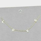 Gold LOVE Worded Pendant Necklace Charm Style Chain Cute Fun Fashion Jewelry