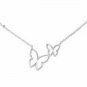 Silver Butterfly Necklace Double Pendant Chain Statement Charm Fashion Jewelry