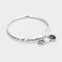 JANUARY Birth Stone Silver and Red Heart Beaded Stone Charm Bracelet Birthday