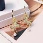 Gold Unicorn Rhinestone Crystal Fun Fashion Stylish Trend Modern Dangle Earrings