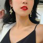Gold Unicorn Rhinestone Crystal Fun Fashion Stylish Trend Modern Dangle Earrings