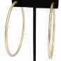 Simple Gold Hoop Clip On Earrings Casual Design Fashion Jewelry Womens 3.25 Inch