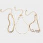 Gold Rhinestone CUTE Three Piece Worded Chain Link Bracelet Set