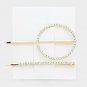 Clear Rhinestone Gold Bobby Pin 2 Piece Hair Stylish Fashion Clips Accessory