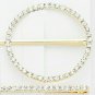 Clear Rhinestone Gold Bobby Pin 2 Piece Hair Stylish Fashion Clips Accessory