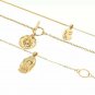 Gold Face Head MultiLayered Coin Necklace Pendant Chain Jewelry Trendy Style