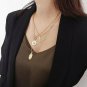 Gold Face Head MultiLayered Coin Necklace Pendant Chain Jewelry Trendy Style