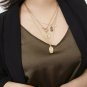 Gold Face Head MultiLayered Coin Necklace Pendant Chain Jewelry Trendy Style
