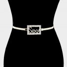 SEXY Gold Clear Rhinestone Bling Accent Cute Fashion Jewelry Trend Chain Belt