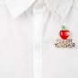 Red Gold Apple SUPER TEACHER Brooch Style Statement Pendant Pin Fashion Jewelry