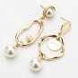 Pearl Gold Irregular Shaped Earrings Drop Chic Geometric Jewelry Dangle Style