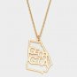 Gold Georgia State Map Shaped Necklace Pendant Style Statement Chain Jewelry
