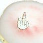 Pink White Middle Finger F You Gold Brooch Style Statement Pin Fashion Jewelry