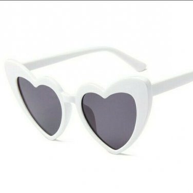 Cute Sexy Heart Cat Eye Black and White Trim Fashion Accessory Sunglasses Trend
