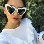 Cute Sexy Heart Cat Eye Black and White Trim Fashion Accessory Sunglasses Trend