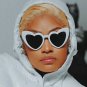 Cute Sexy Heart Cat Eye Black and White Trim Fashion Accessory Sunglasses Trend