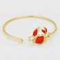 Red Gold Crab Shaped Charm Hook Style Fashion Bracelet Metal Pendant Jewelry