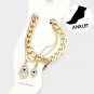 Gold Hamsa Eye Rhinestone Crystal Pendant Anklet Chain Style Bling Cute Anklet