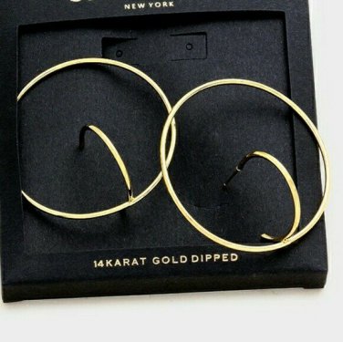 Gold Round Hoop Earrings Large Circle Design Geometric Fashion Jewelry Trend