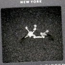 AQUARIUS Sterling Silver Dipped CZ Crystal Ring Zodiac Style Finger Jewelry