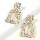Transparent Rhinestone Stylish Trapezoid Geometric Trendy Bling Dangle Earrings