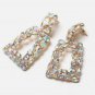Transparent Rhinestone Stylish Trapezoid Geometric Trendy Bling Dangle Earrings
